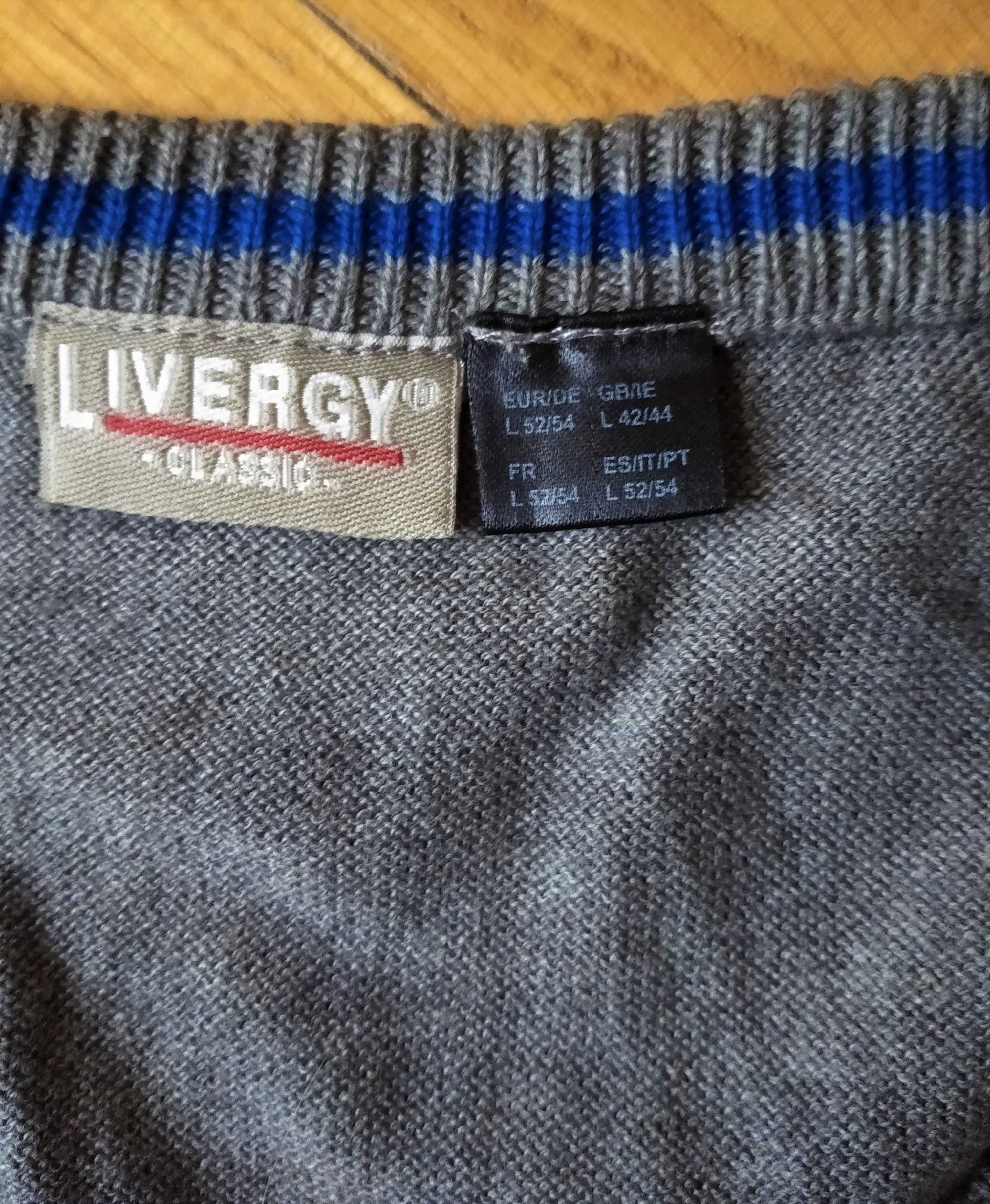 LIVERGY - MĘSKI SWETER w serek - XL/L/52/54