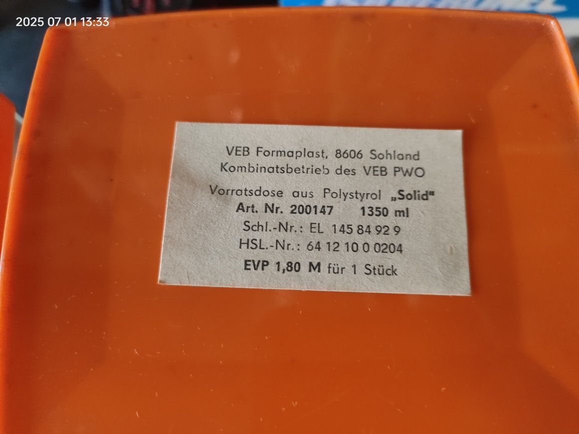 Pojemniki kuchenne DDR