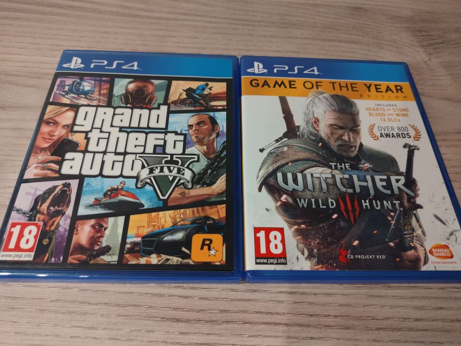 Gry ps4 playstation gta v wiedźmin III witcher III