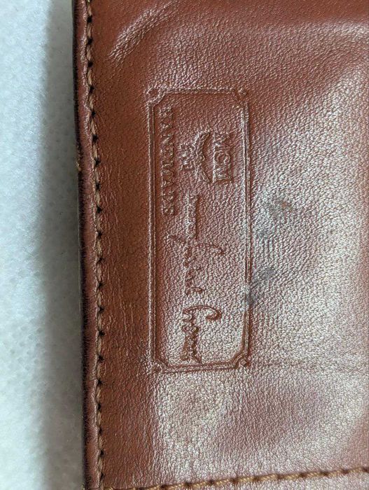 Оригинальный винтажный длинный кошелёк MCM Visetos цвета «коньяк»