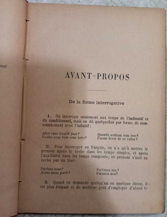 Livro antigo - Verbes Irreguliers Français - portes incluídos