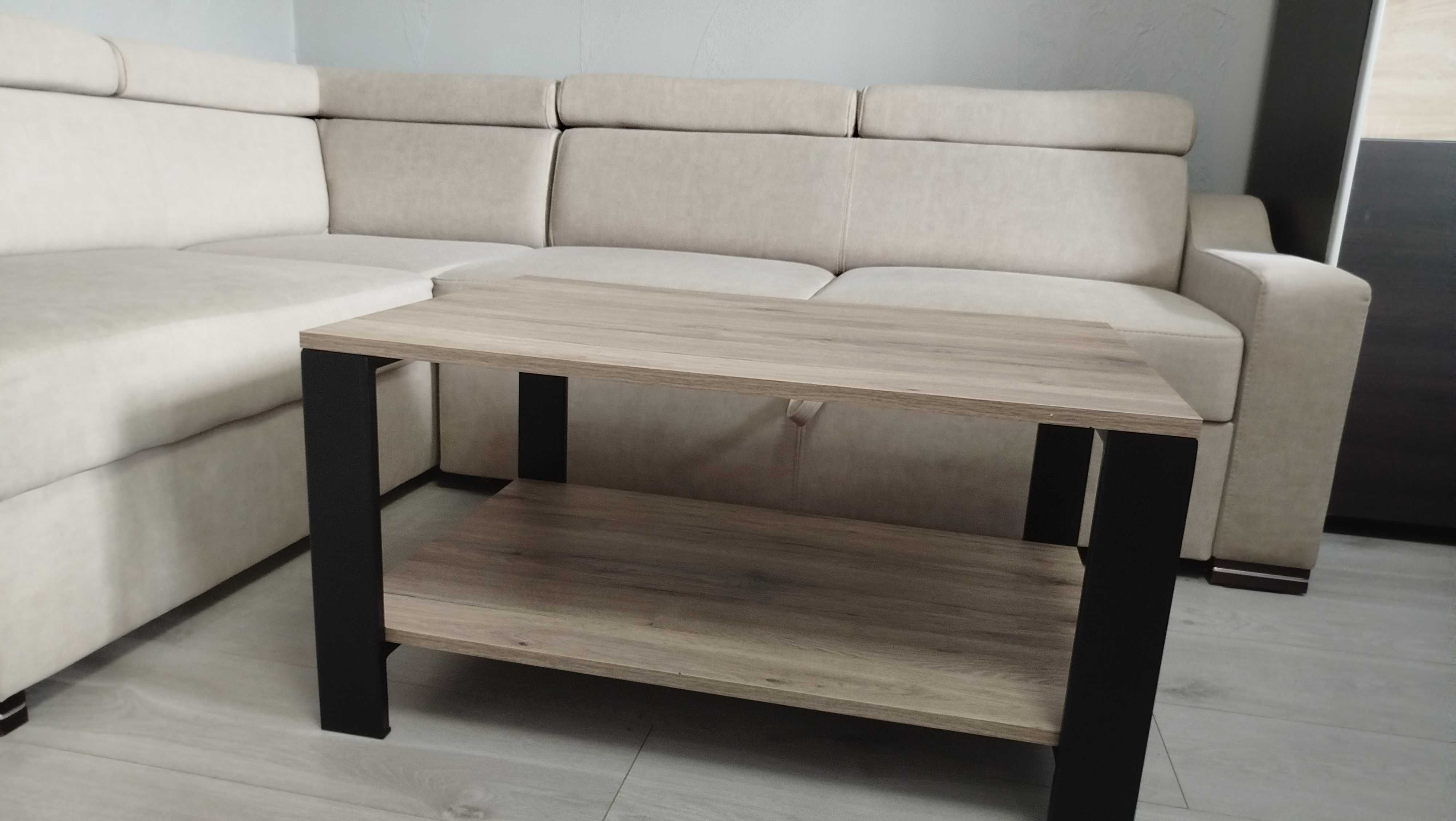 Stolik kawowy Loft płyta dąb craft szary