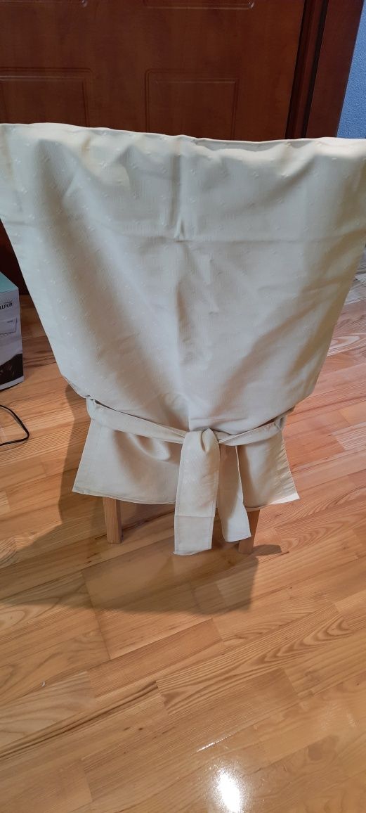 Pokrowce na krzesła 4 szt beż eleganckie