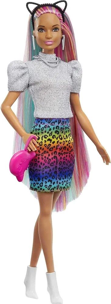 Barbie Doll Leopard Rainbow Hair Brunette. Оригінал з Америки