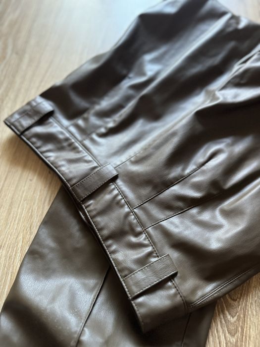 Штани брюки зара zara шкіряні кожаные