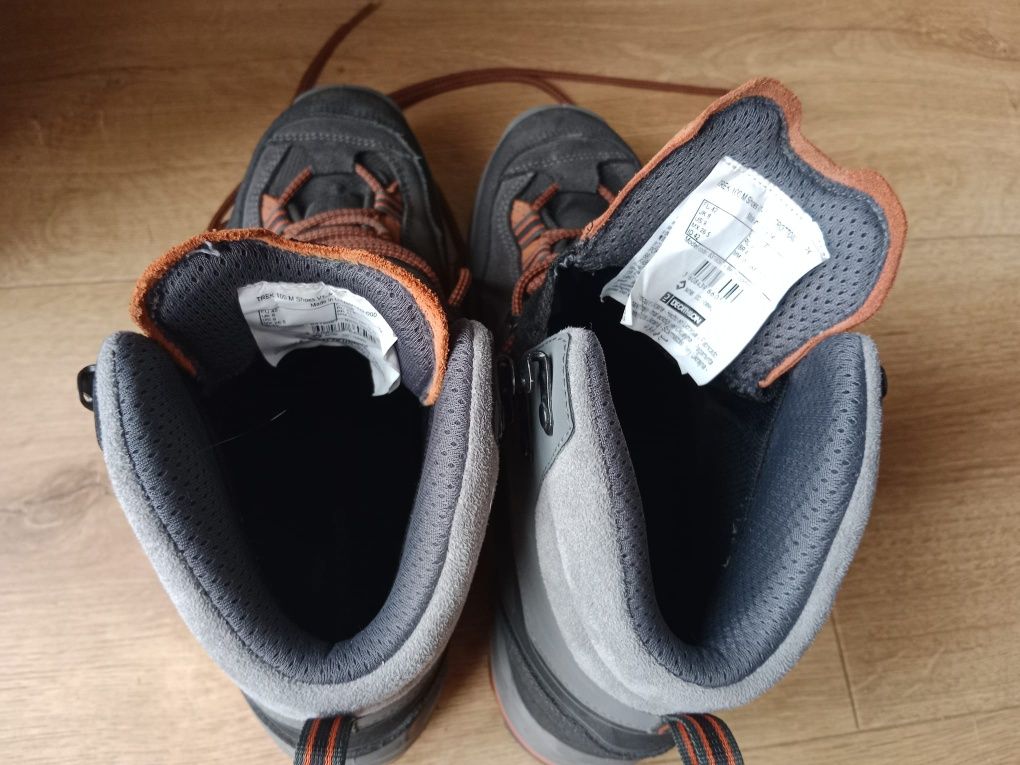 Buty trekkingowe męskie QUECHUA FORCLAZ MT100 skóra wodoodporne. r 42