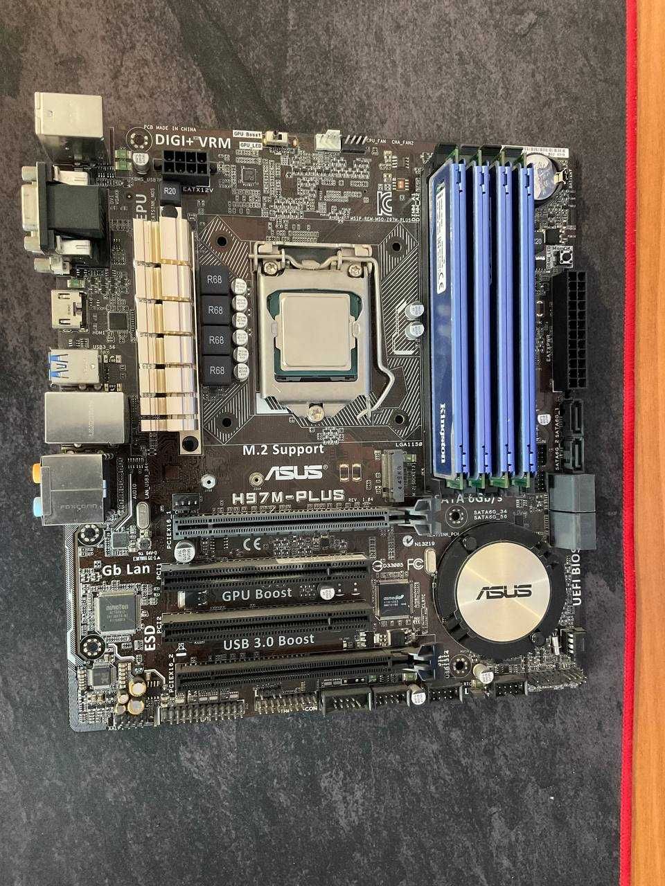 Комплект Asus H97M-PLUS +  i7 4770(Intel XEON E3-1270 v3) + 16gb DDR3