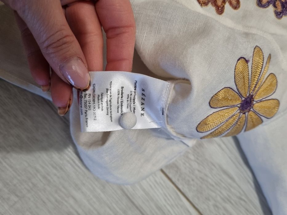 Bluzka koszulowa Sézane s len bawełna