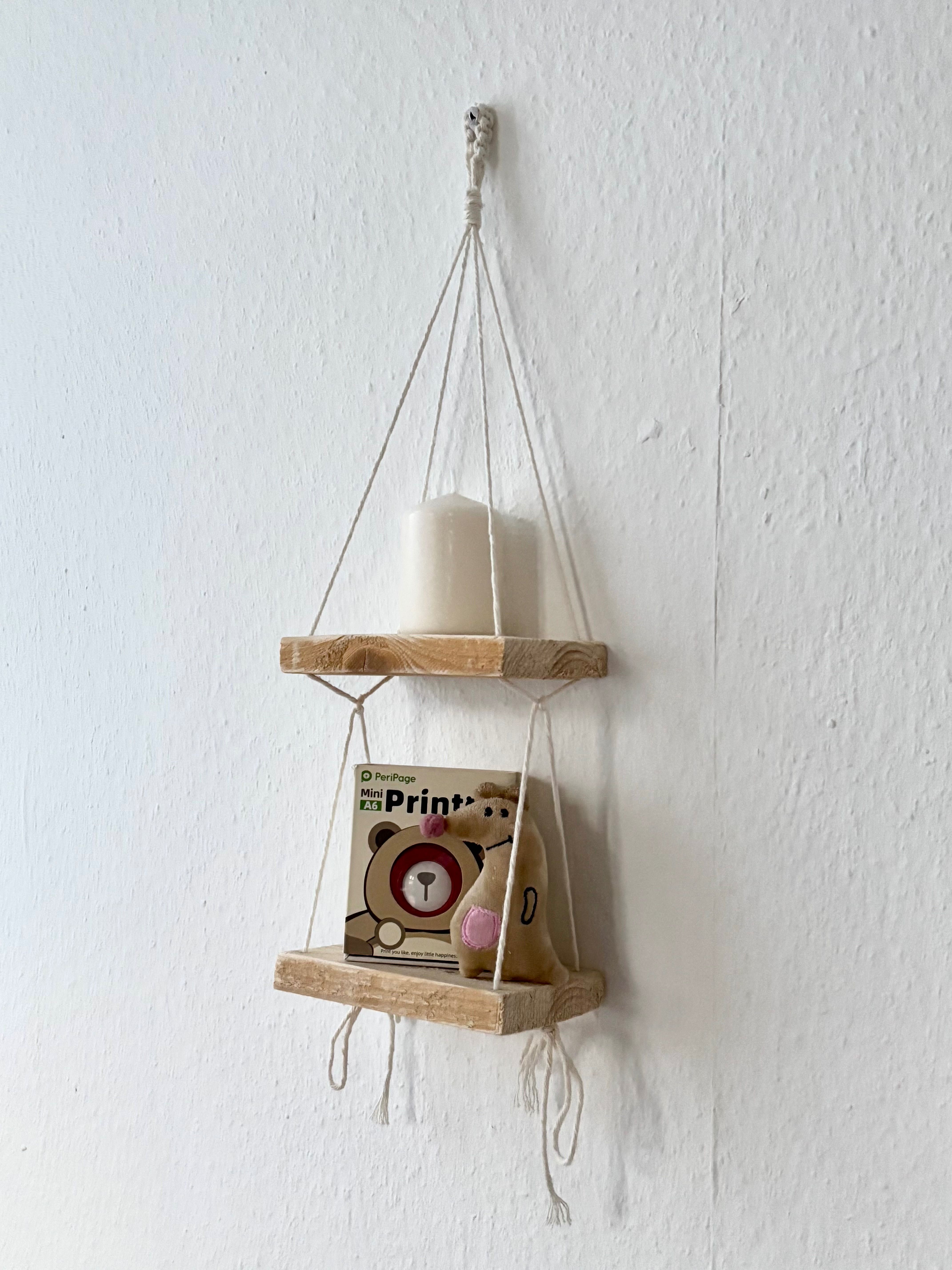 Wisząca drewniana półka osoba na ścianę boho/ do pokoju/ dla dziecka