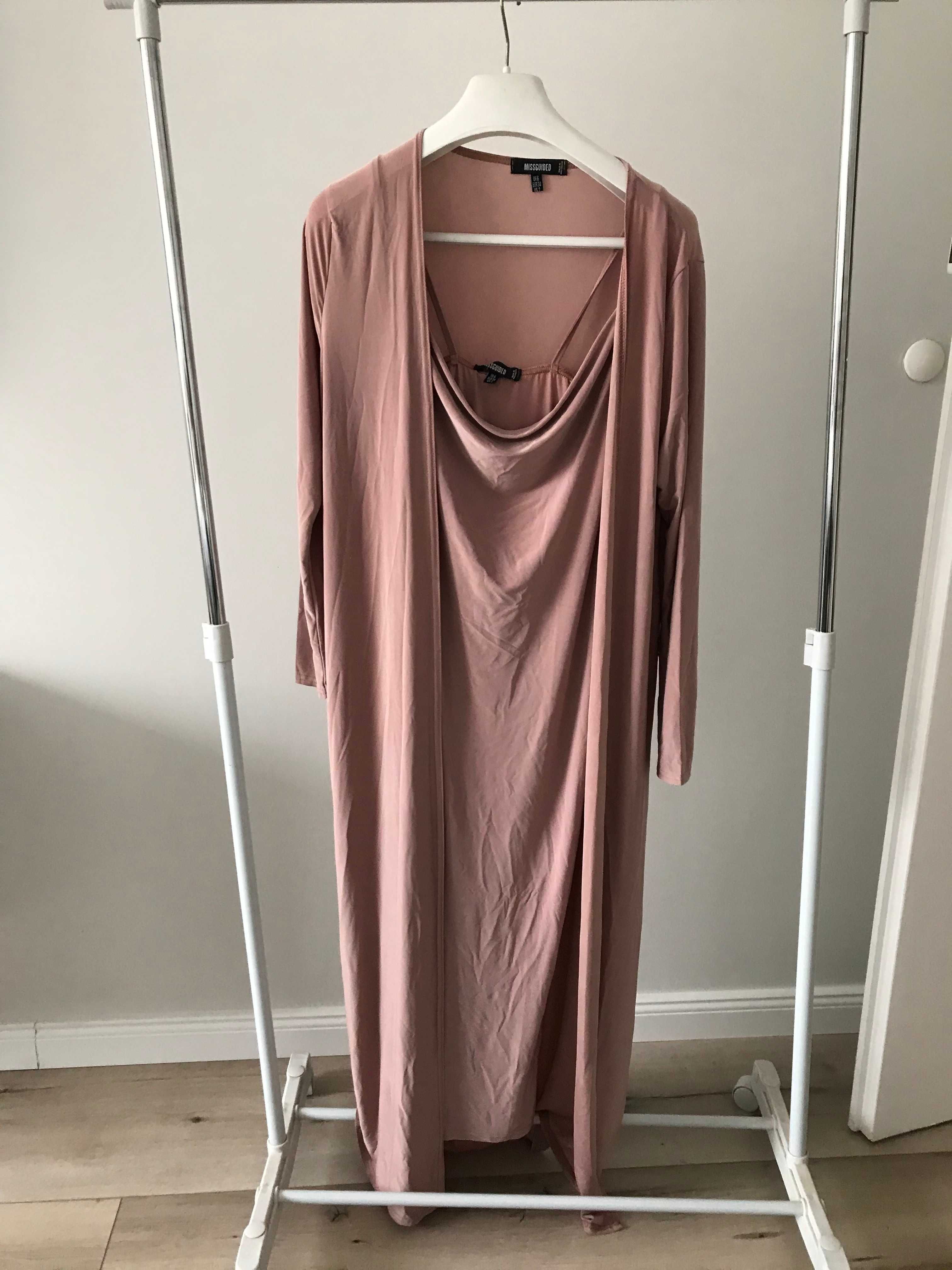 Missguided Sukienka midi nude ołówkowa coord XS