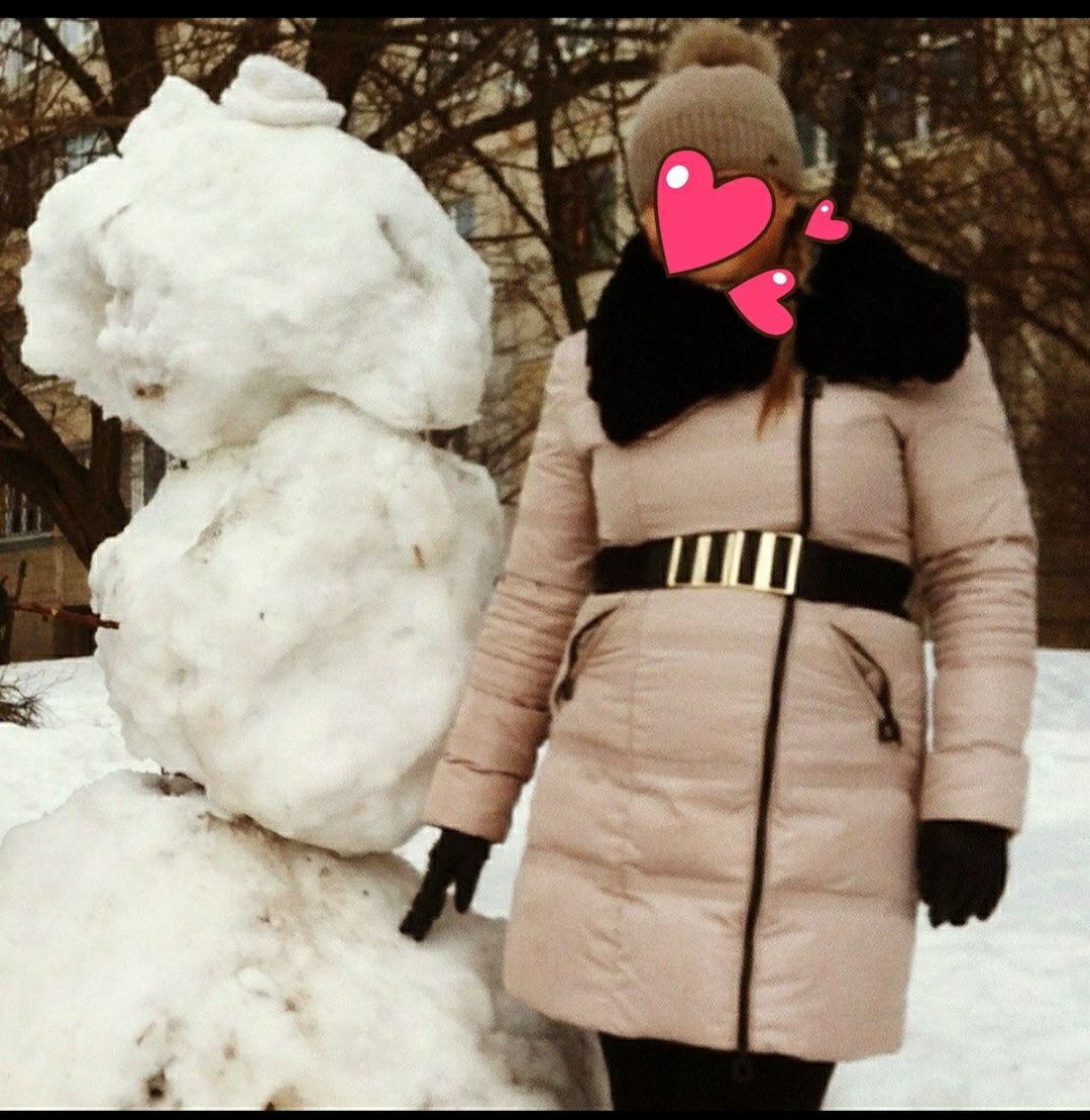 Куртка, пуховик зимний с натуральным мехом