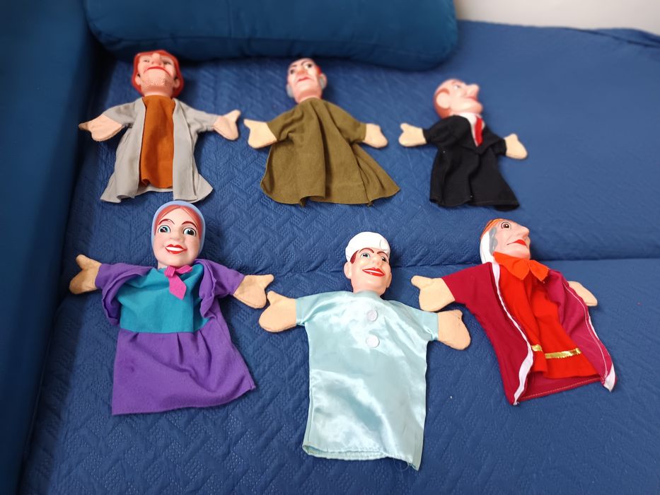 6 pacynek figurek na rękę do teatrzyku kukiełkowego