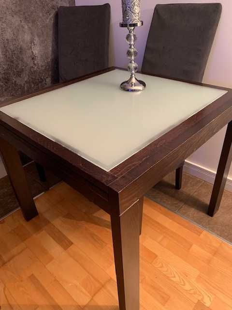 Stół rozkładany szkło/drweno
