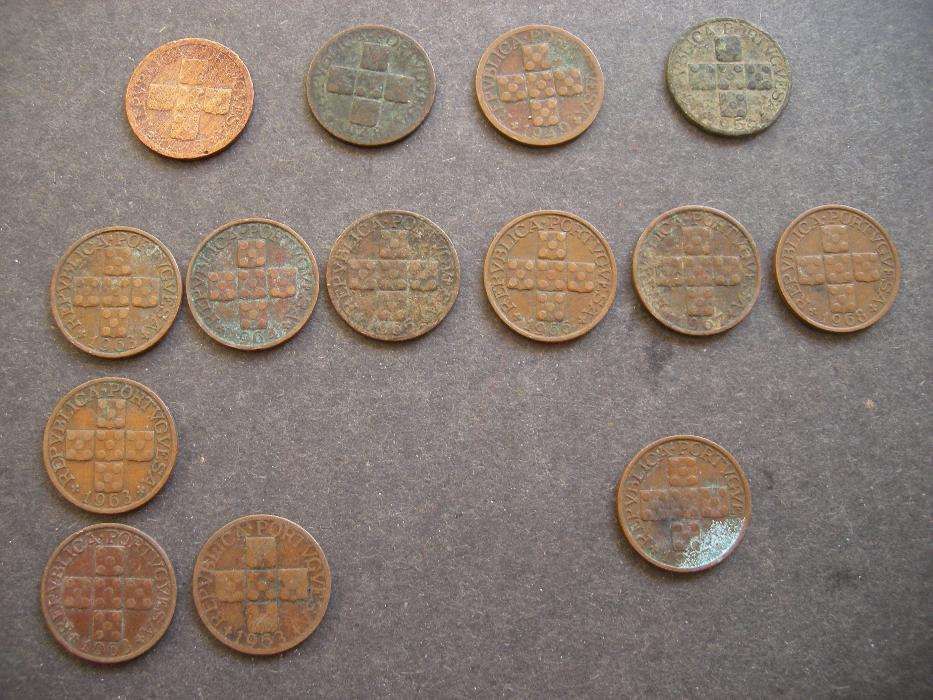 Moedas XX (20) centavos, anos 1946, 1948, 1949, 1953, 1963 a 1968