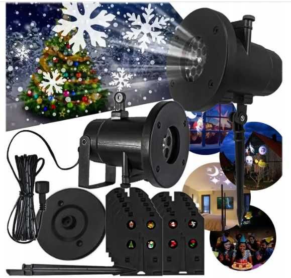 Rzutnik Projektor Laserowy LED Na Dom Na Ścianę Święta Prezent12 SlajD