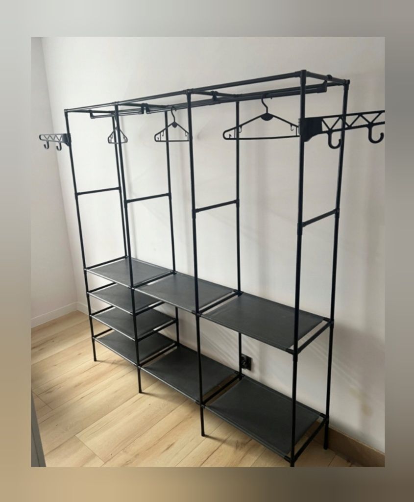 Szafa składana organizer loft czarna półki na ubrania