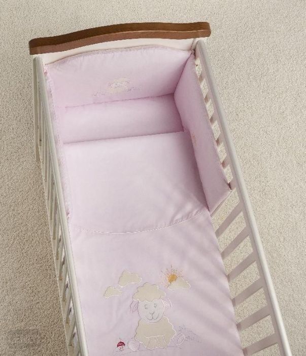 Pościel do łóżeczka 4 elementy różowa Cottolare