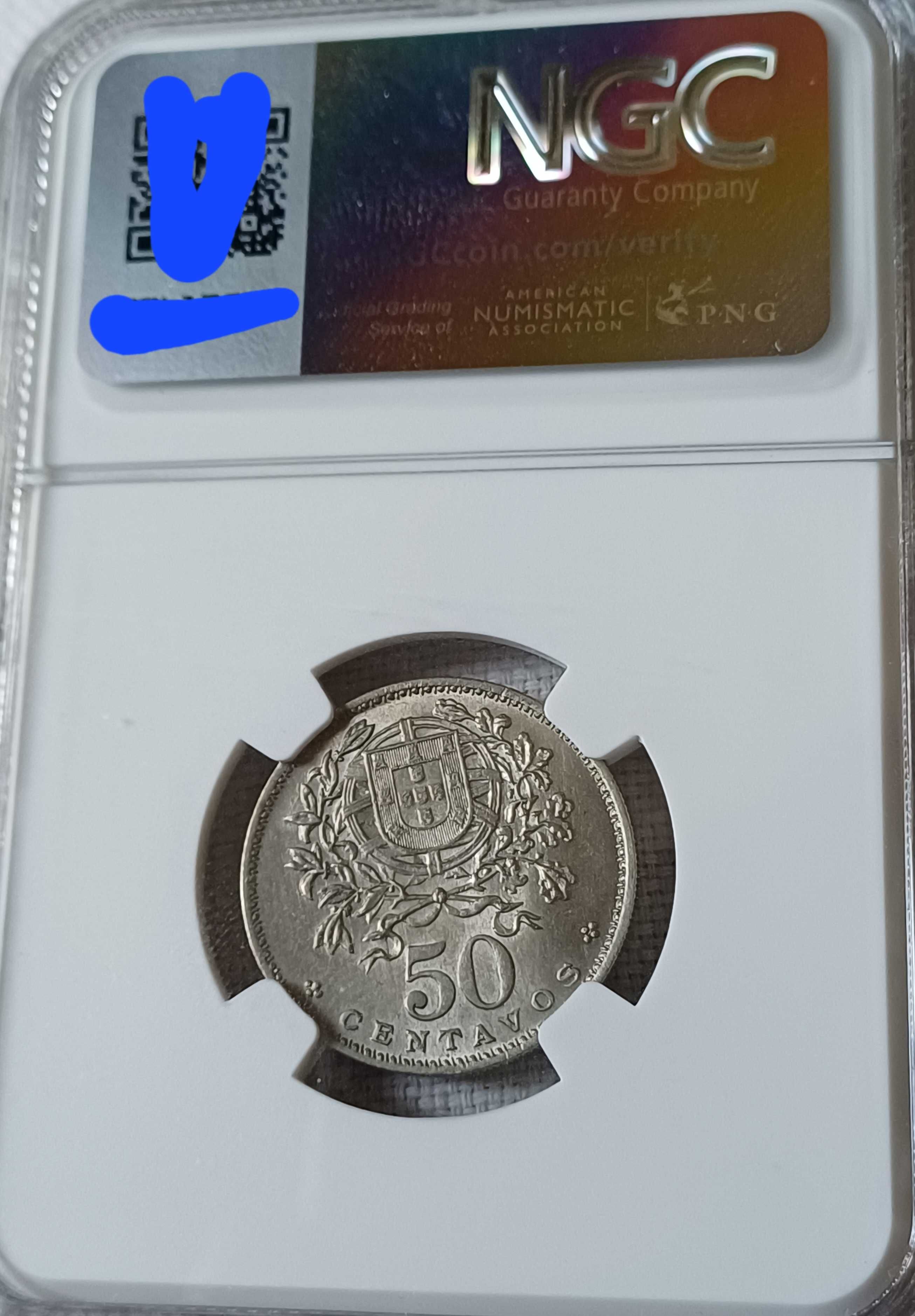 Moeda 50 centavos 1940 NGC MS64