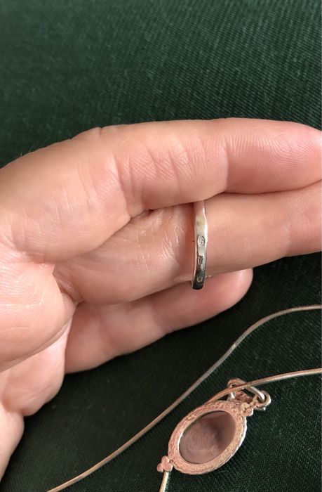 Серебряный комплект: серьги, Цепочка, перстень, кулон