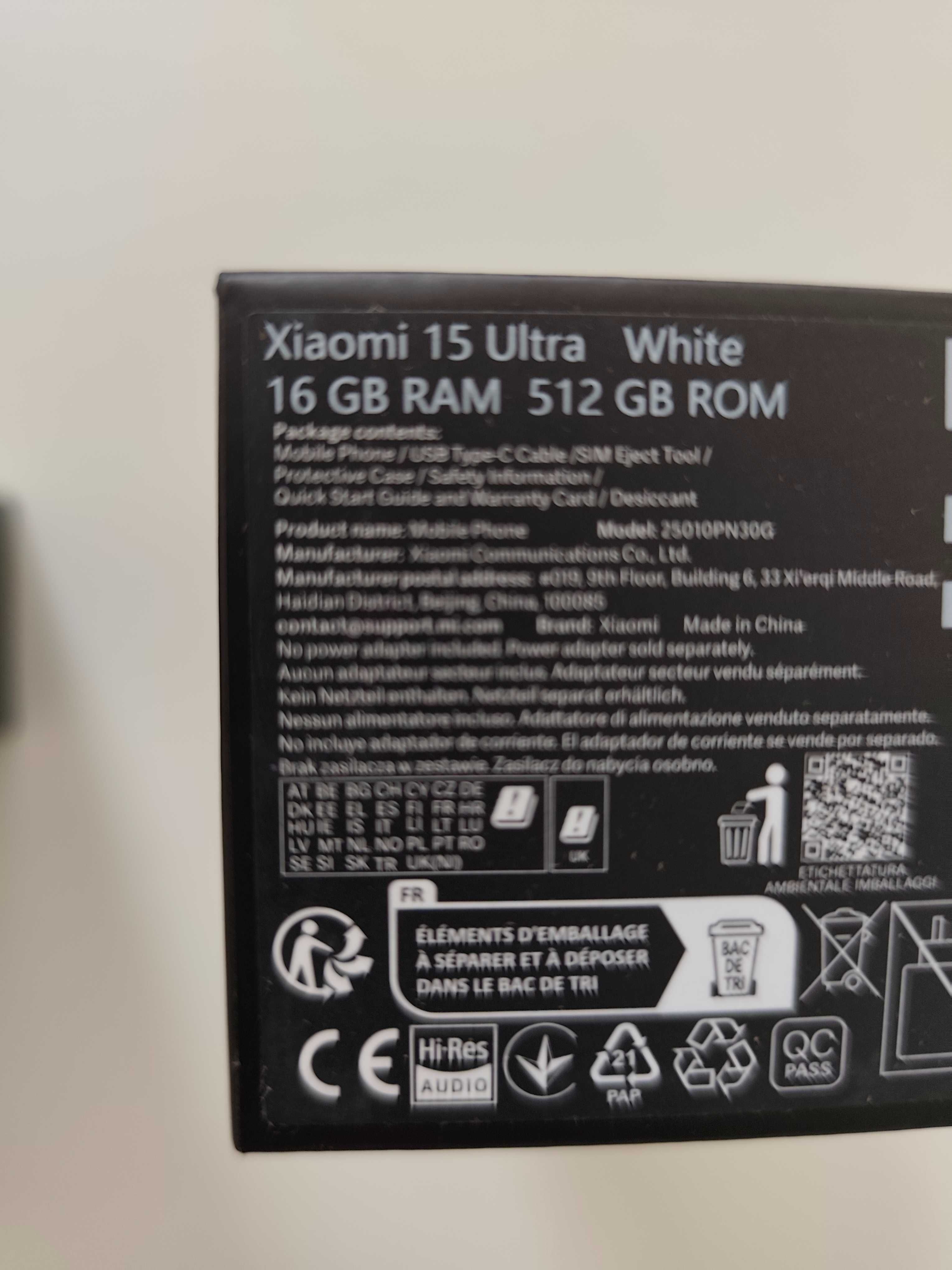 Xiaomi 15 Ultra 5G 16GB/512GB Cromado ou Branco