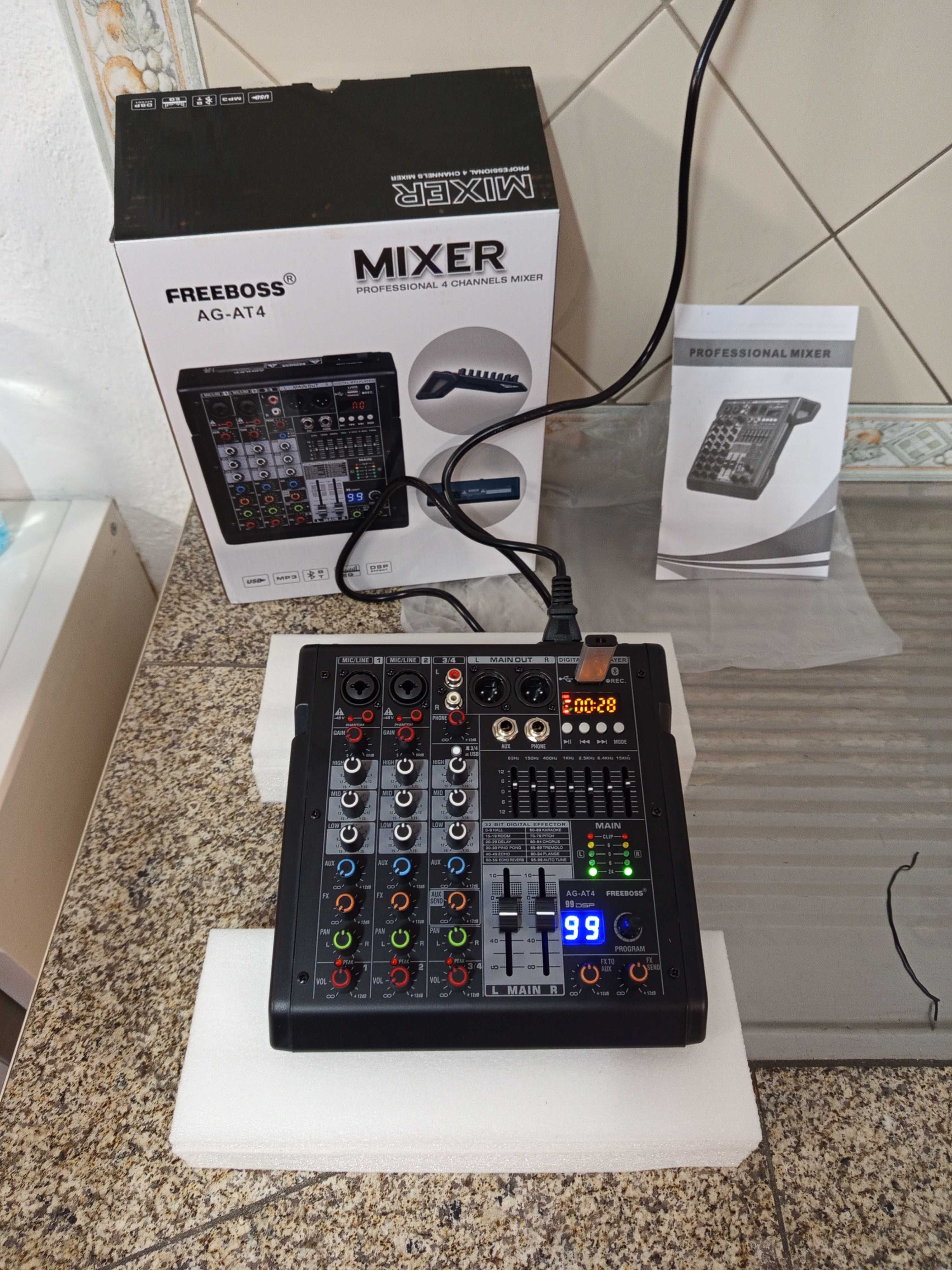 Mesa de Áudio 99 DSP USB Bluetooth Nova