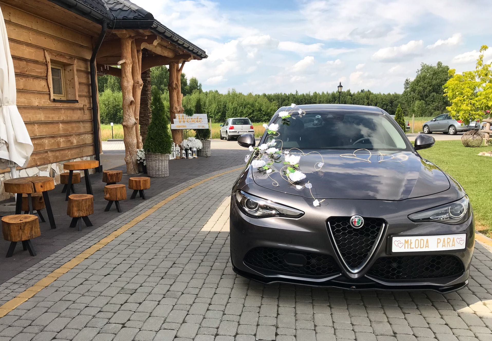 Auto samochód do ślubu Alfa Romeo Giulia Veloce Jedyna taka w Polsce