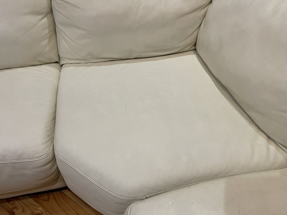 шкіряний диван білий кутовий