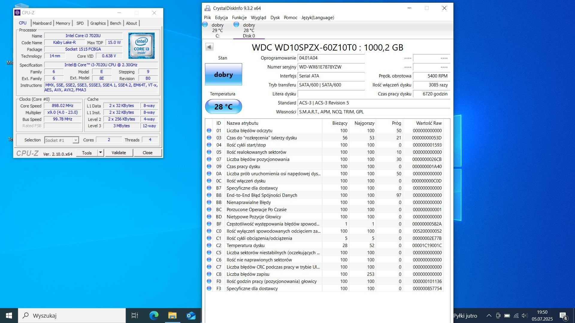 HP 15 cali i3-7020U | 8GB RAM | SSD+HDD | Windows 10