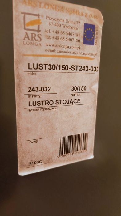 Lustro stojące 30x150