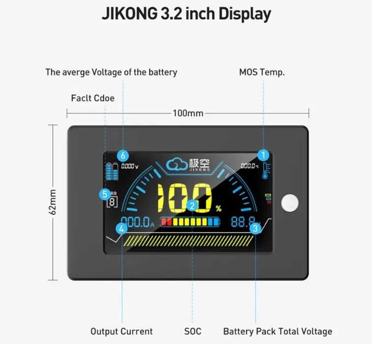 LCD 3.2 екран/дисплей JK BMS