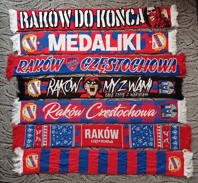 Szalik RKS Raków Częstochowa szaliki piłkarskie klubowe bdb stan 1921