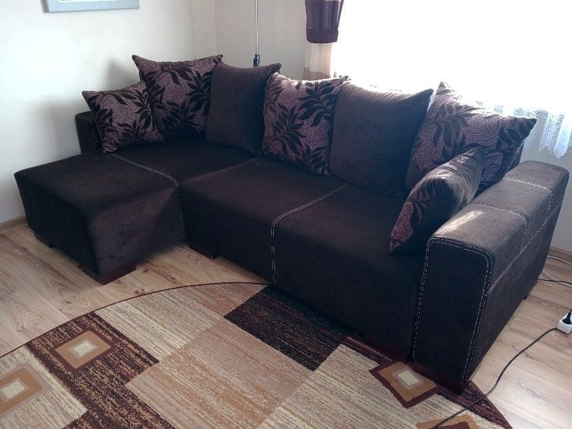 Narożnik, kanapa z funkcją spania plus duży fotel