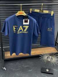 EA7 EMPORIO ARMANI Мужской спортивный костюм синий футболка шорты люкс