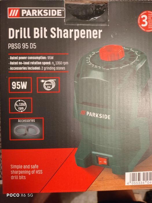 Parkside PBSG 95 D5 urządzenie do ostrzenia wierteł nowe