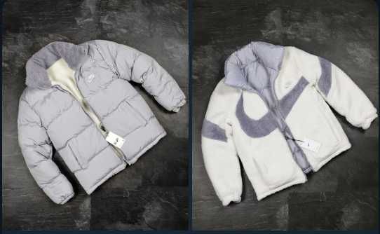 !Двосторонній! Пуховик Nike Nocta Grey White XS S M L XL XXL куртка
