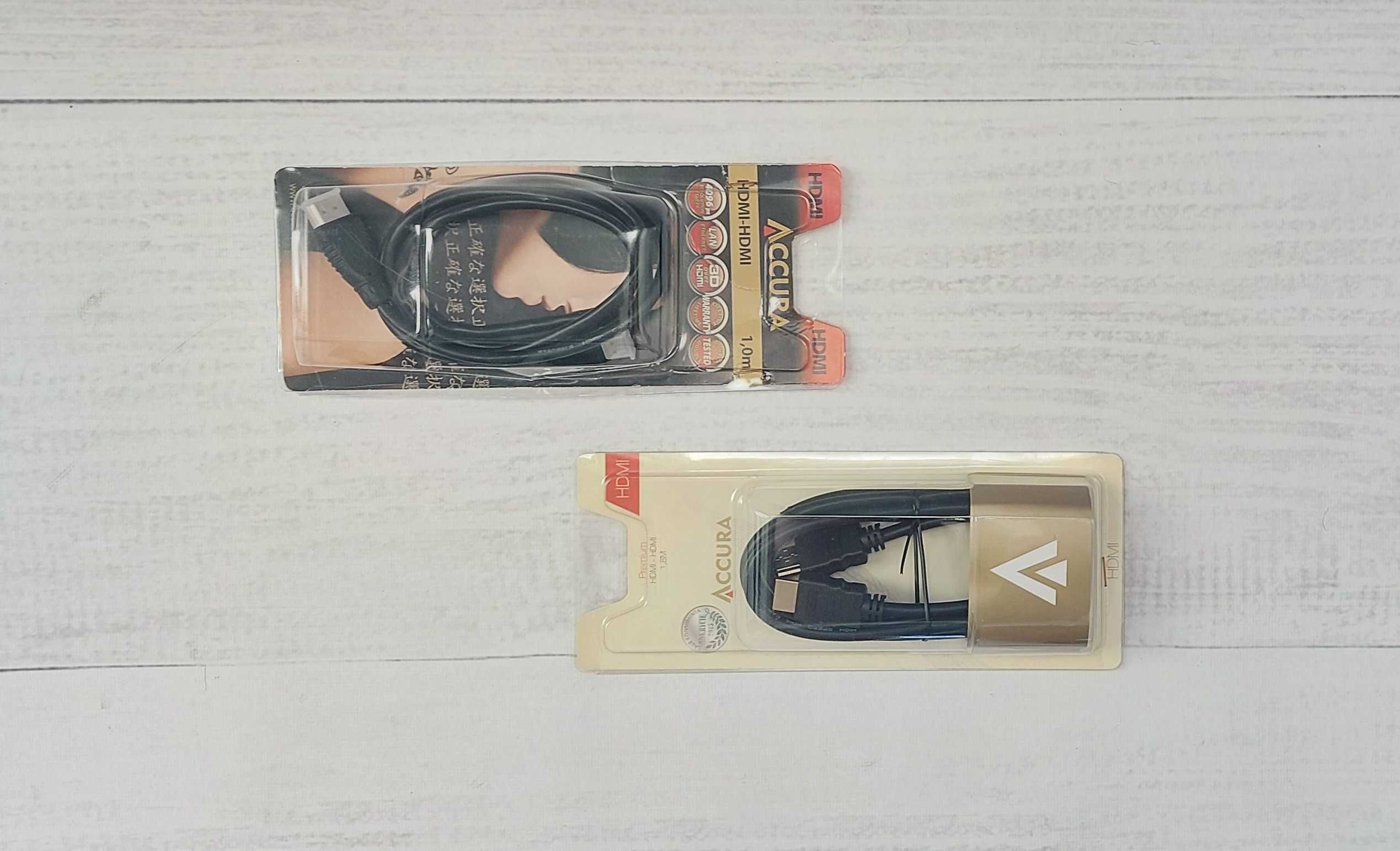 Przewód Kabel Kable HDMI - HDMI Accura 1.8m +1m Konsola dekoder 2 szt