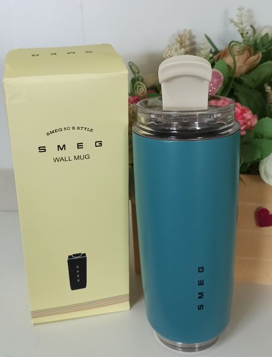 Smeg - Copo térmico / Mug / Garrafa - 550ml - Azul - Nova
