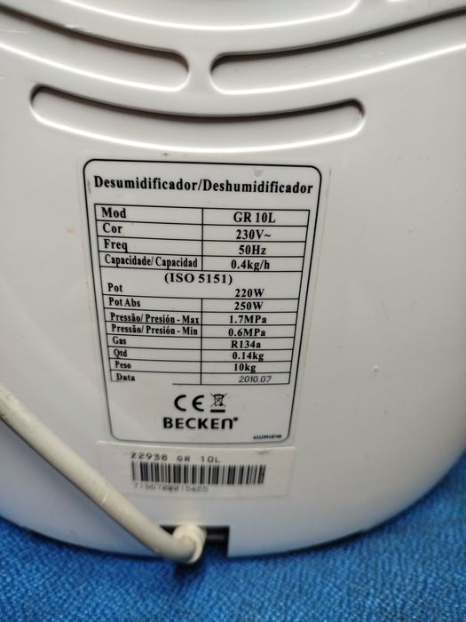 Desumificador becken para peças