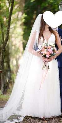 Piękna suknia ślubna r.36 Annais model Lukrecja kolor ivory + 2 welony