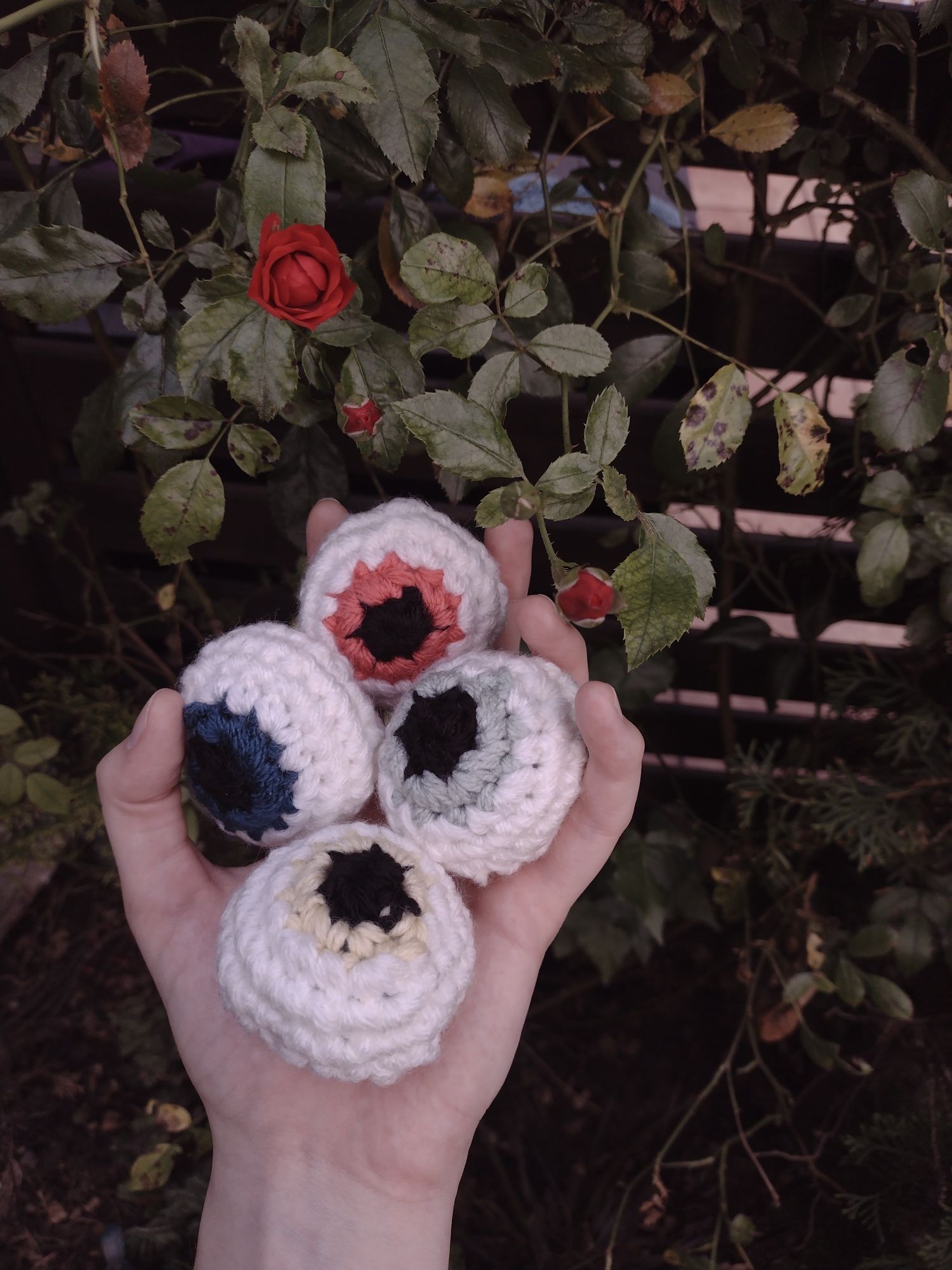 Oko amigurumi szydełkowe niebieskie