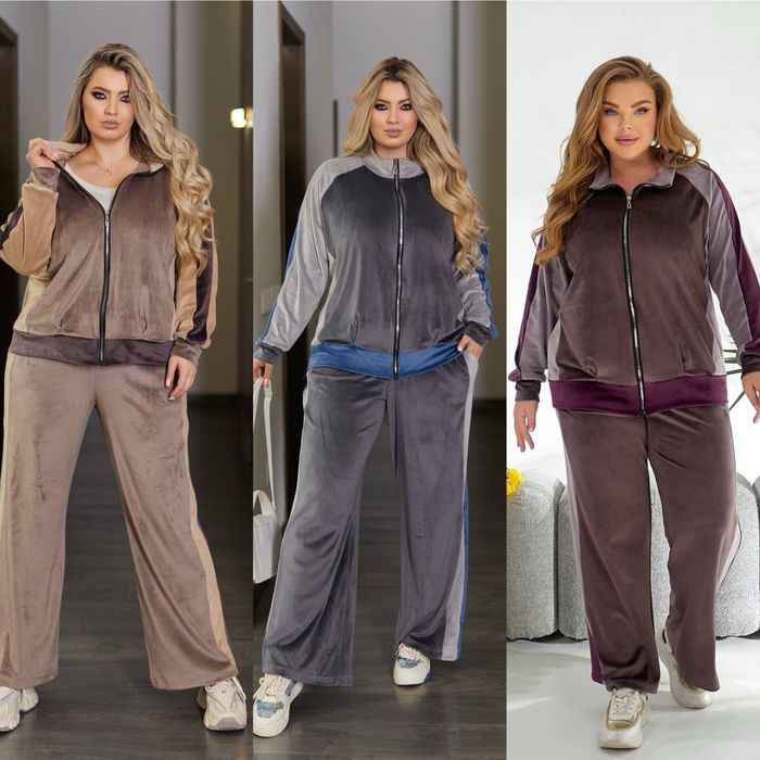 Женский костюм велюр 50-64 батал премиум Жіночий костюм великі розміри