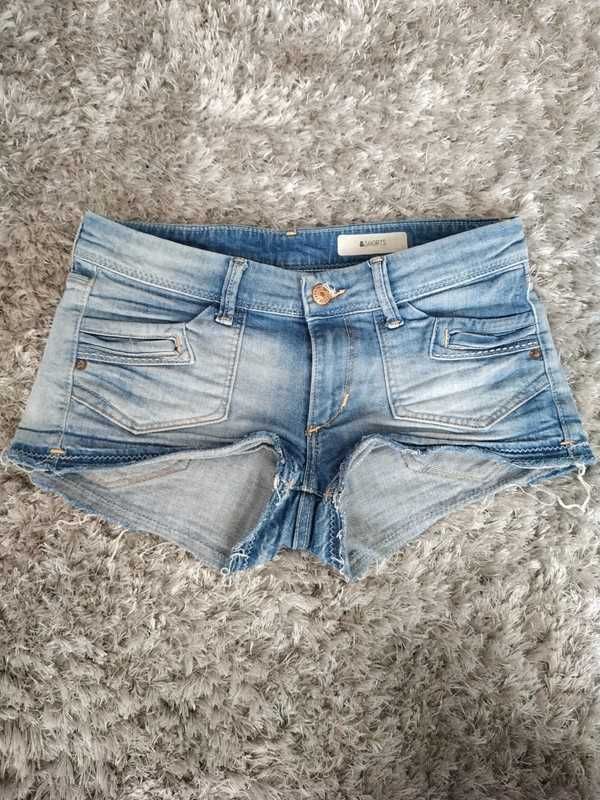 Szorty jeansowe krótkie spodenki rozmiar XS h&m 34 lato wakacje