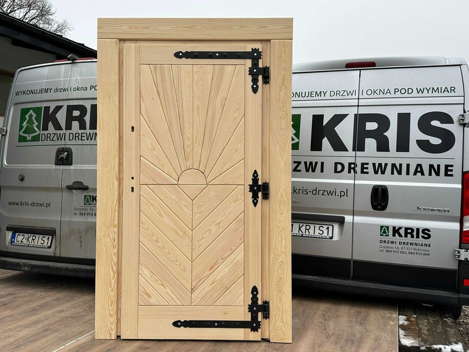 Drzwi zewnętrzne Lite  drewniane na wymiar  góralskie CAŁA POLSKA