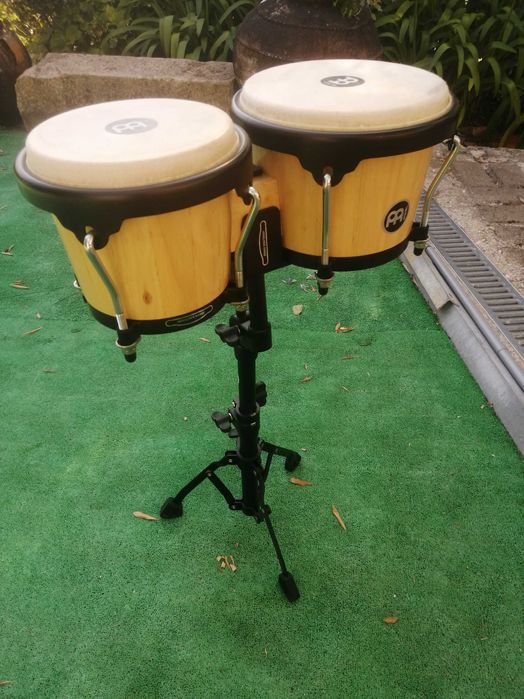 Meinl HB100NT Bongo Set + Suporte Meinl THBS-S-BK – Ótimo Estado