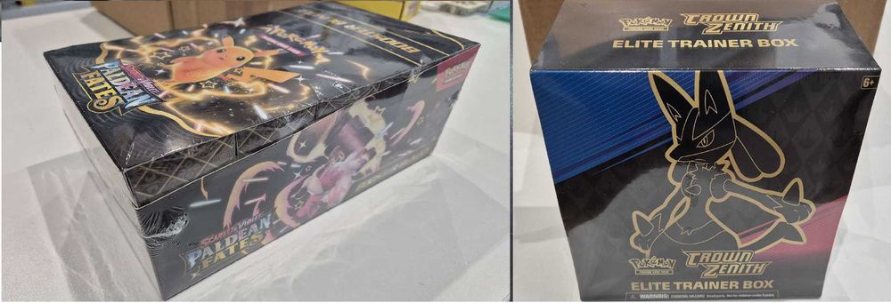 Troca Paldean Fates Display e Crown Zenith ETB -> Prismatic ETB CASE