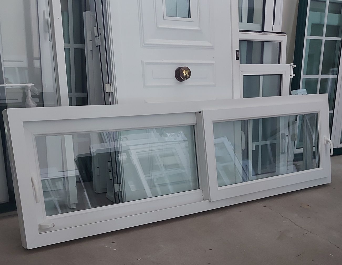 Janela PVC - PORTA PVC - Janela Aluminio de Abrir Vidro Duplo - Porta