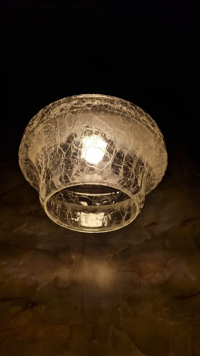 Polski Space Design / crackle glas _ lampa PRL _vintage