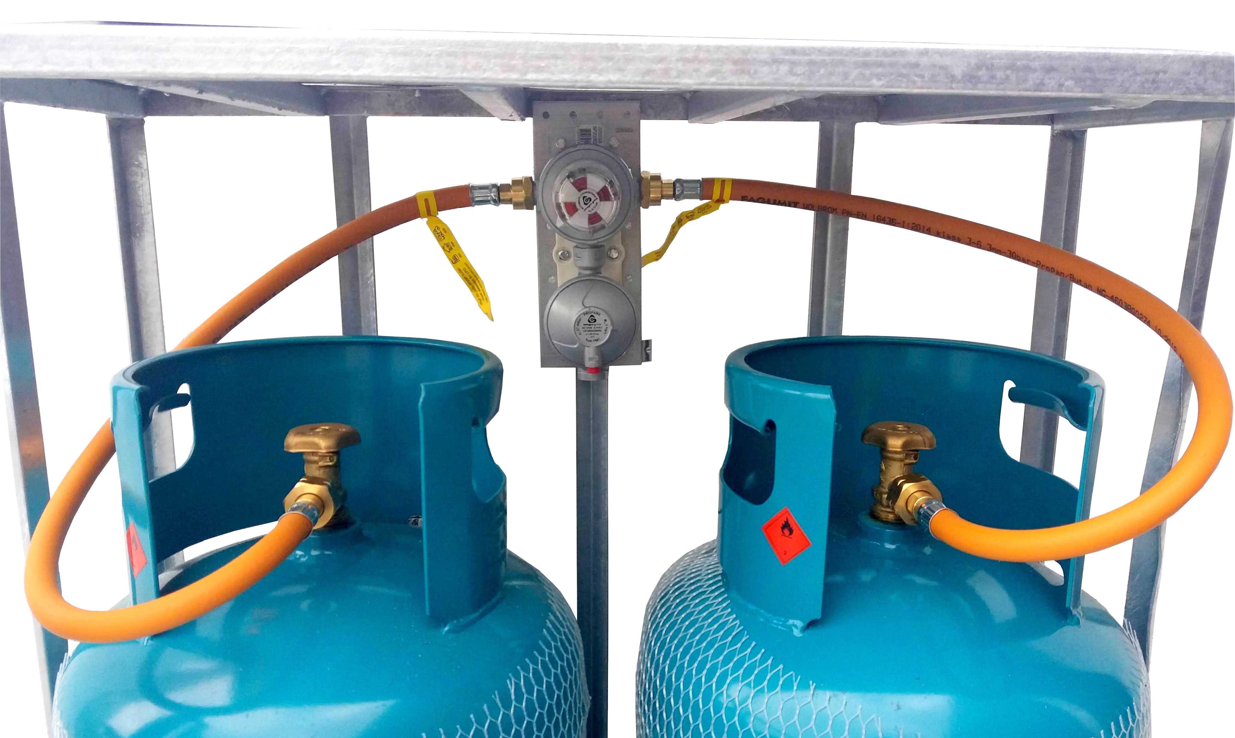 Kontener kosz stojak butle gazowe 33kg przyłącze LPG instalacja