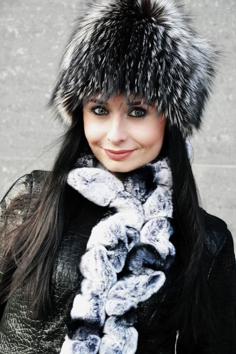 Czapka z futra lisa polarnego