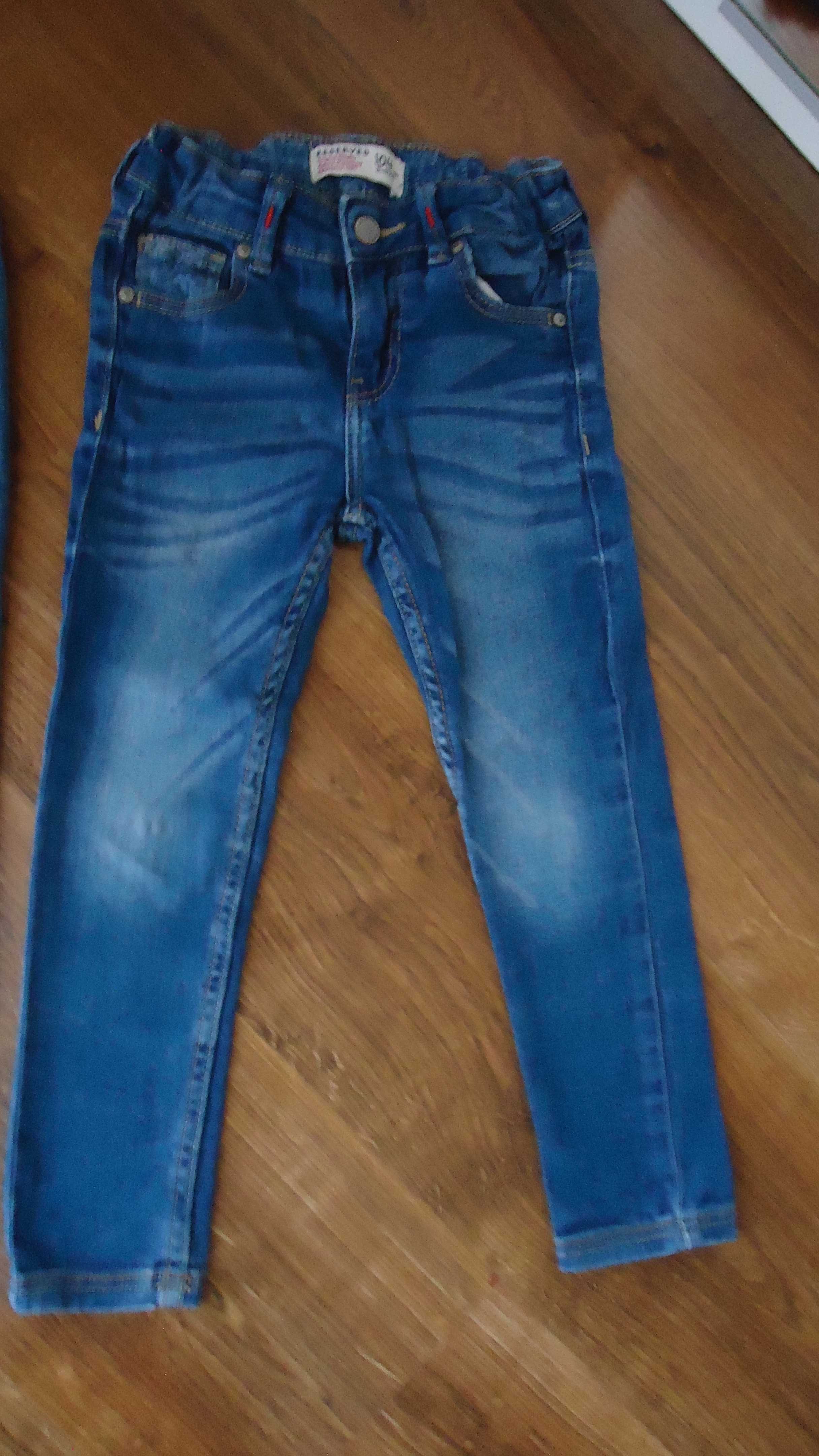 r.104 dżinsowe spodnie ZARA jeansy RESERVED spodnie regulowane